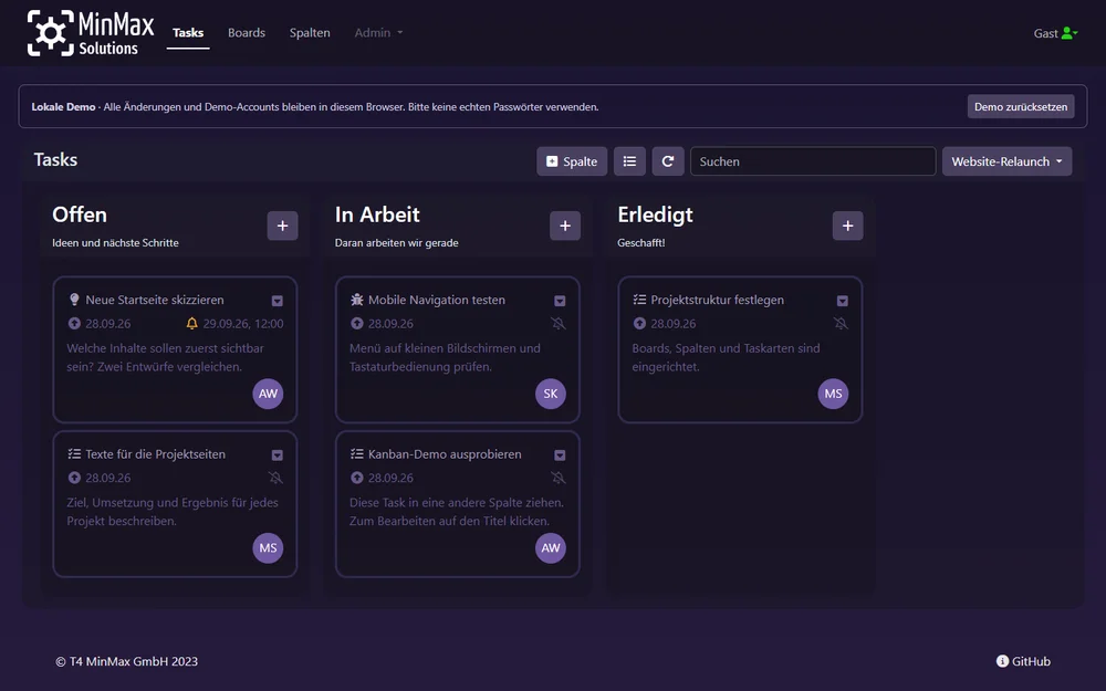 Kanban website preview