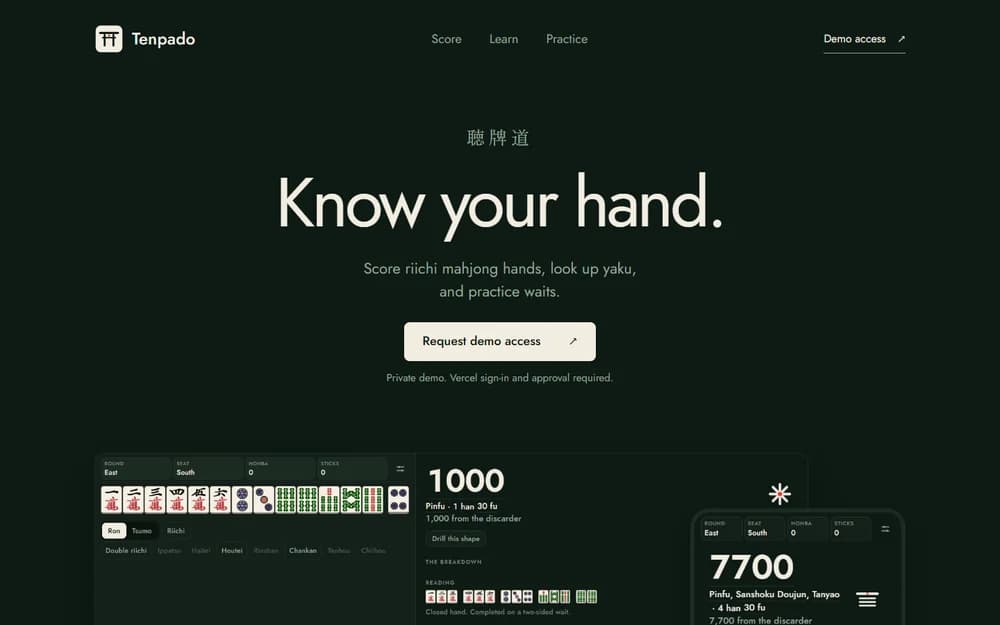 Tenpado website preview